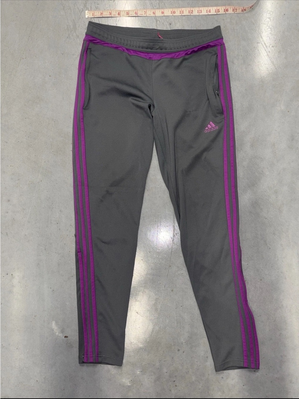 adidas Tiro 15 Climacool Training Pants Womans SZ. Medium Gray / Fuchsia